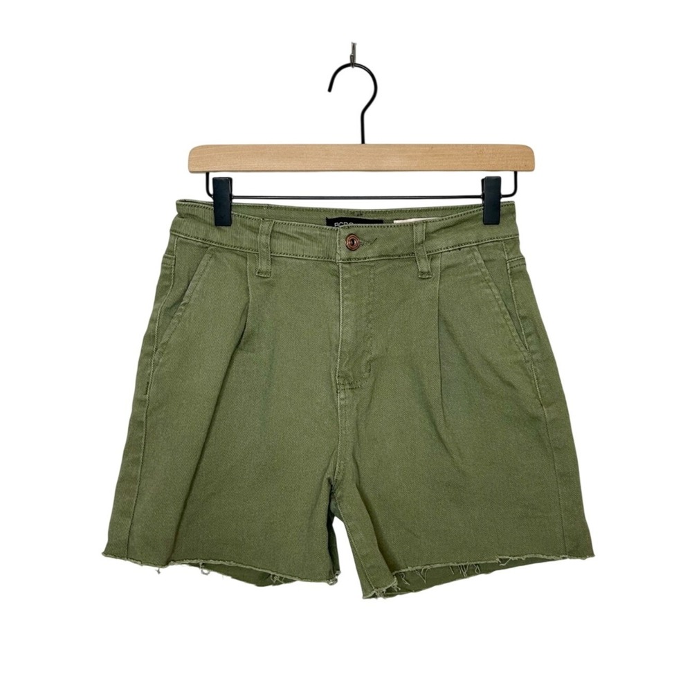 BCBG Generation Relaxed Trouser Shorts Green High Waist Shorts 26